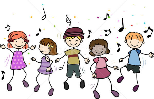 дети · танцы · иллюстрация · девушки · детей · ребенка - Векторная графика  © lenm (#748306) | Stockfresh
