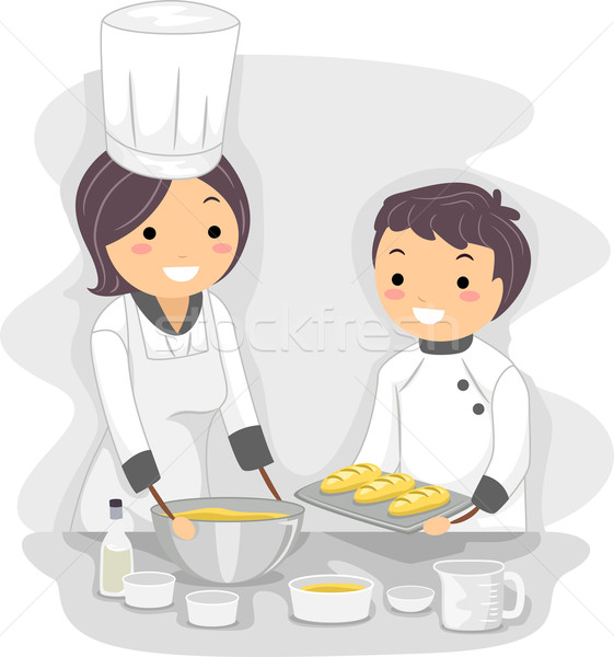 Sütés tanár illusztráció munka szakács tini Stock fotó © lenm