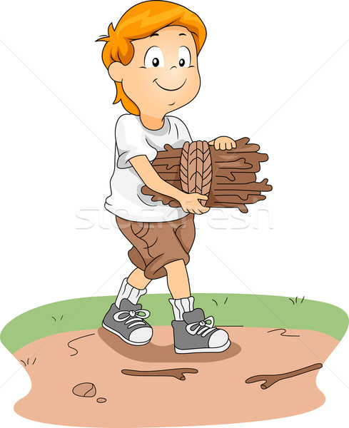 лагерь дрова иллюстрация Kid древесины Сток-фото © lenm