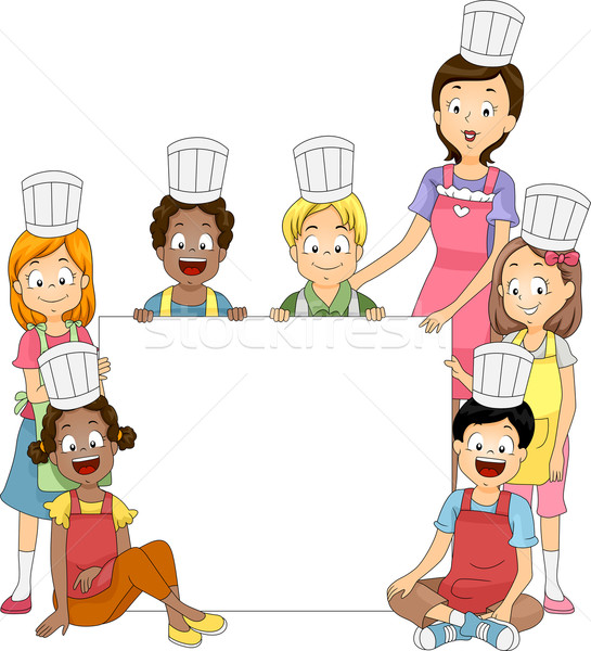 Gătit club steag ilustrare copii copil Imagine de stoc © lenm
