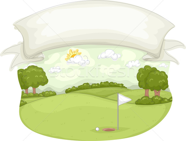 Teren de golf steag ilustrare mare iarbă proiect Imagine de stoc © lenm
