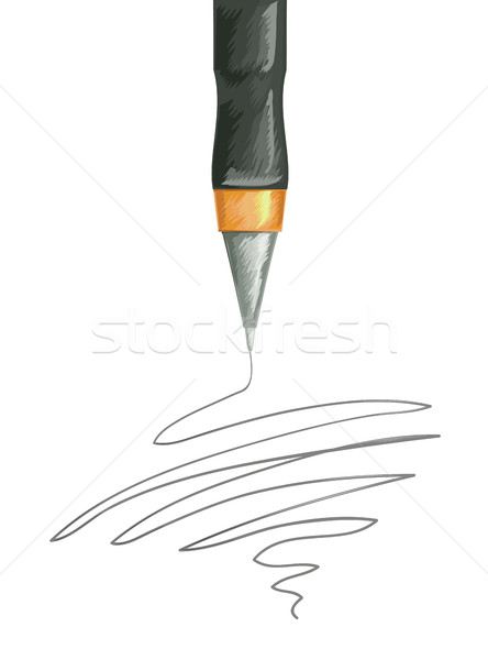 Ball Punkt Stift Illustration zufällig stellt fest Stock foto © lenm