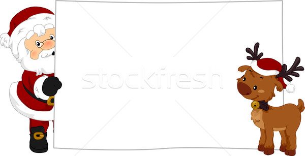 Stock foto: Rentiere · Banner · Illustration · halten · zusammen