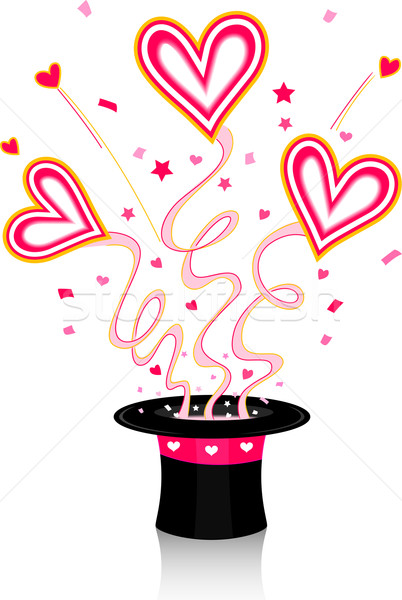Hart hoed illustratie kleurrijk harten uit Stockfoto © lenm