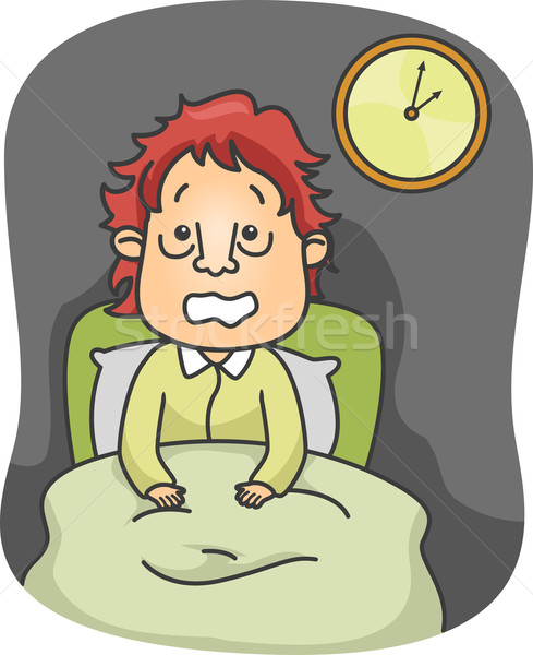 Illusztráció fickó szenvedés alszik rajz férfi Stock fotó © lenm