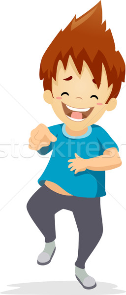 Râs copil ilustrare băiat afara tare Imagine de stoc © lenm