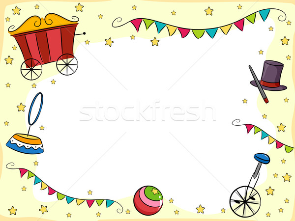 Цирк фон иллюстрация цирка фиеста Баннеры звезды Сток-фото © lenm