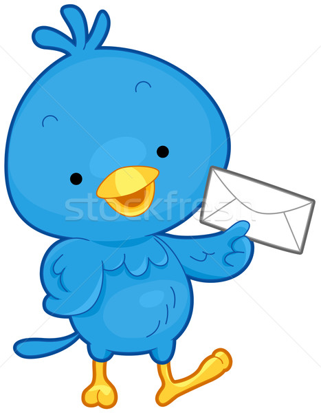 Oiseau mail peu enveloppe isolé [[stock_photo]] © lenm