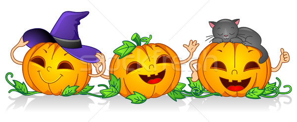 Happy Pumpkins Stock photo © lenm