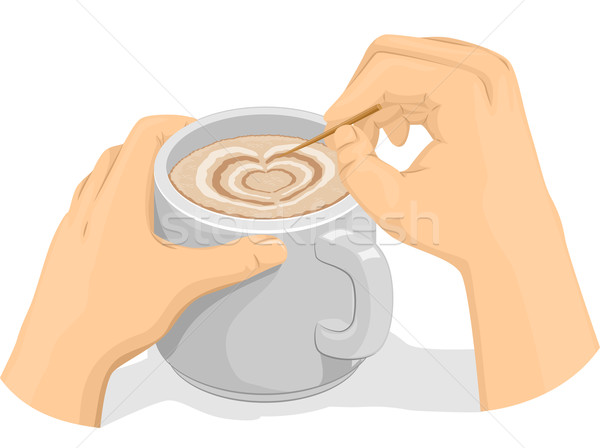 Hands Latte Art Stock photo © lenm