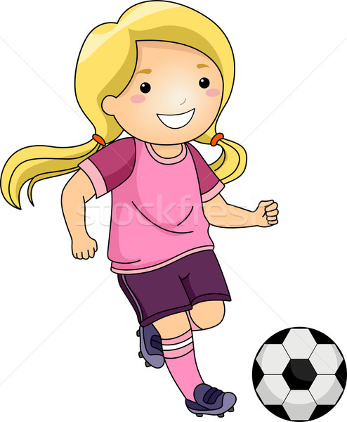 menina jogando futebol ilustração de desenho animado colorido 7066763 Vetor  no Vecteezy