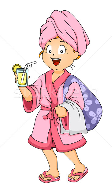 Foto stock: Spa · bebidas · ilustración · nina · túnica