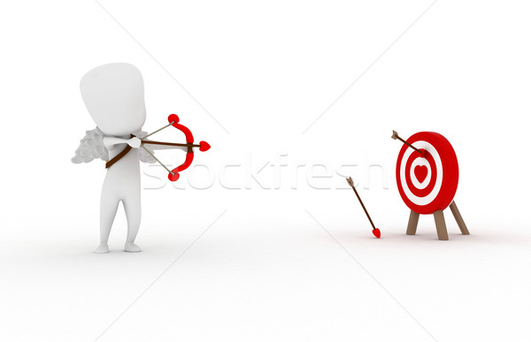 Target schieten 3d illustration meisje man pijl Stockfoto © lenm