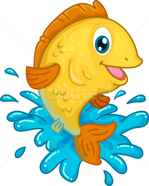 Zdjęcia stock: Goldfish · ilustracja · błyszczący · świeże · na · zewnątrz · wody