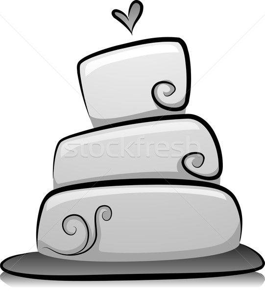 Wedding cake bianco nero illustrazione amore design li in bianco e nero Foto d'archivio © lenm