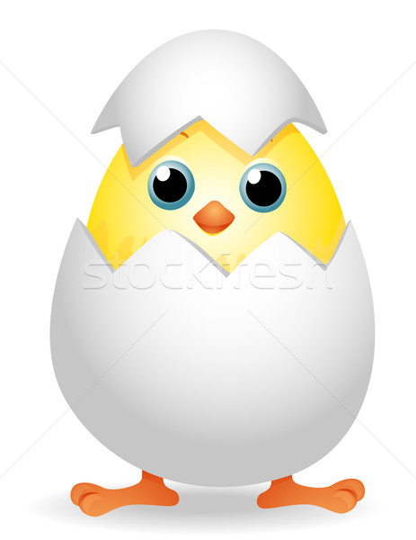 Chick uovo uccello cartoon cute Foto d'archivio © lenm