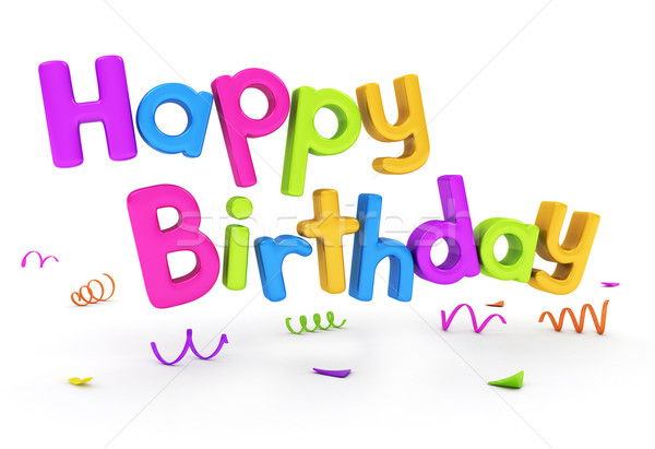 Boldog születésnapot 3d szöveg szavak ünneplés szöveg tipográfia Stock fotó © lenm