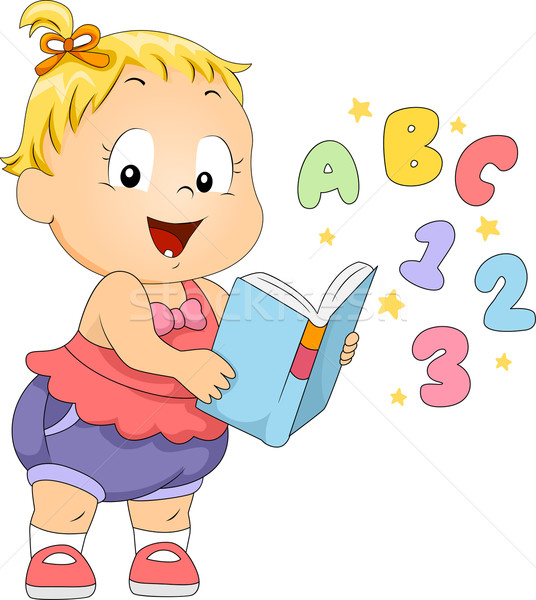 Kisgyerek könyv illusztráció olvas baba iskola Stock fotó © lenm