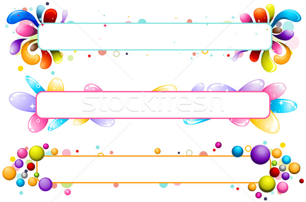Dekoratív vágási körvonal absztrakt terv keret színek Stock fotó © lenm