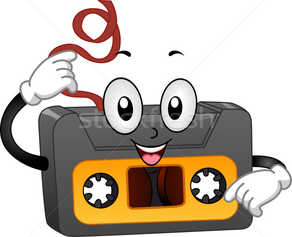 Retro Cassette Tape Mascot Stock photo © lenm