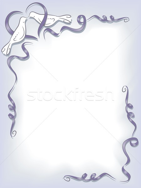 Esküvő galambfélék keret illusztráció pár terv Stock fotó © lenm