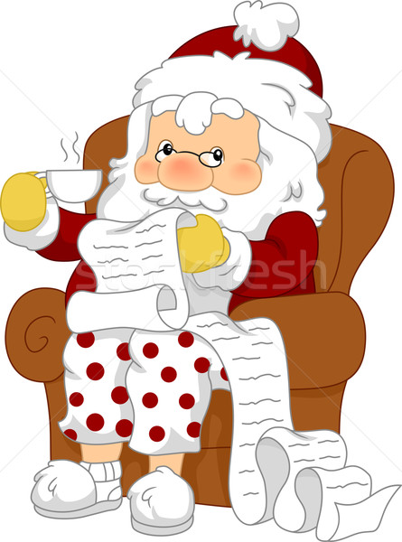 Santa Reviewing His List Stock photo © lenm