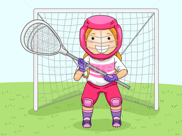 Lacrosse goalie illustrazione ragazza attrezzi sport Foto d'archivio © lenm