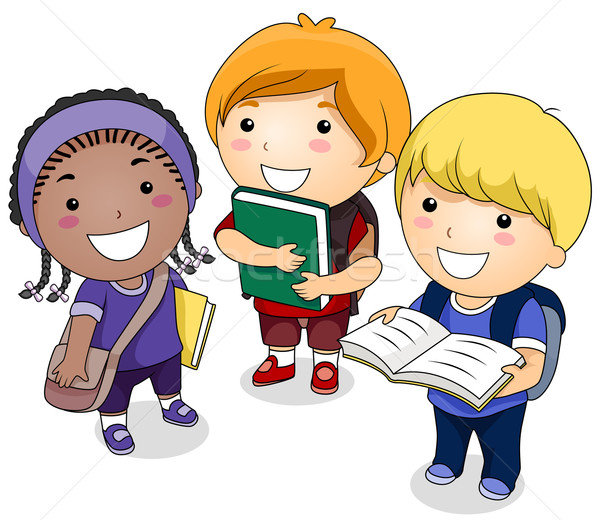 Studenţi grup mic cărţi şcoală educaţie Imagine de stoc © lenm