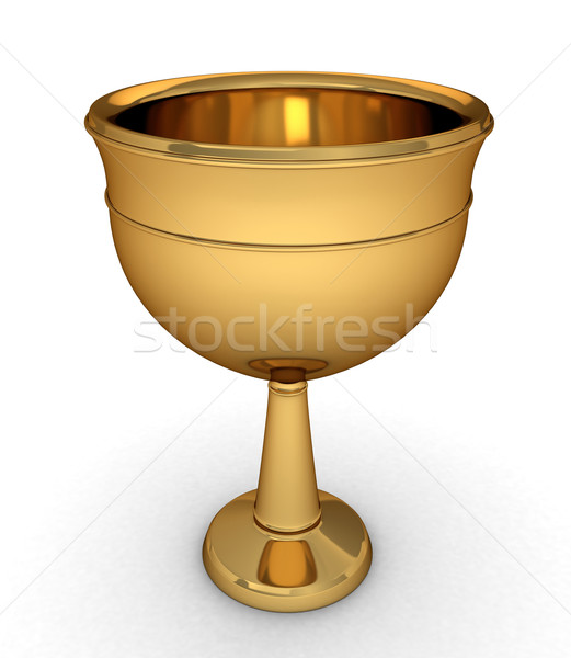Kelch 3D-Darstellung vergoldet Tasse Religion Weinglas Stock foto © lenm