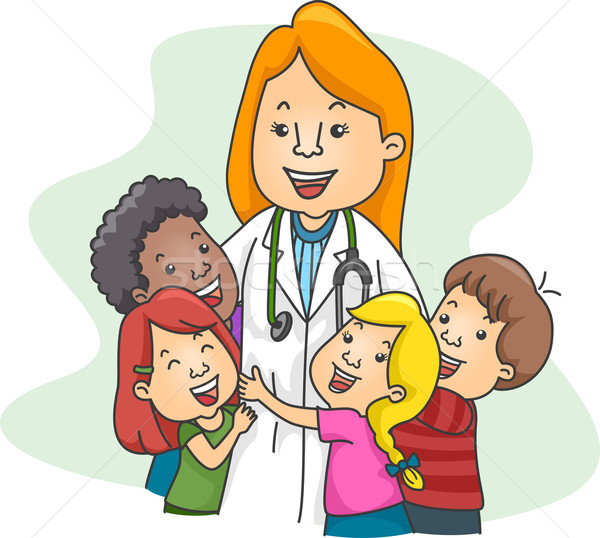 Kinderarzt Illustration Kinder Arbeit medizinischen Kind Stock foto © lenm
