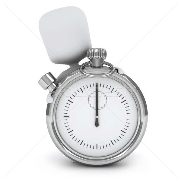 Timer 3D-Darstellung Mann halten Riese Zeit Stock foto © lenm