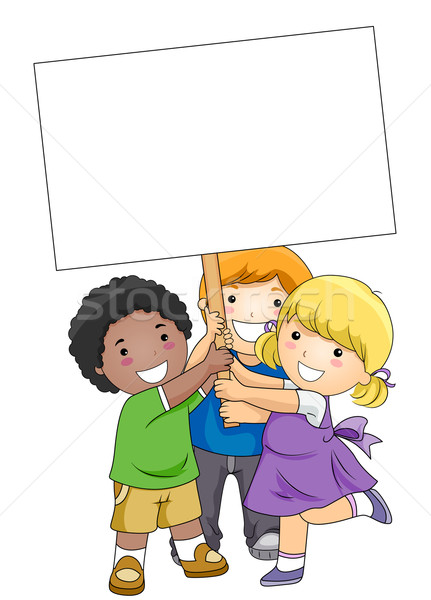 Stockfoto: Kinderen · boord · witte · meisje · kinderen · vector