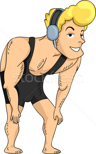Wrestler illustrazione maschio pronto sport digitale Foto d'archivio © lenm