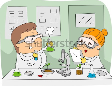 Química laboratorio ilustración nino escuela ninos Foto stock © lenm