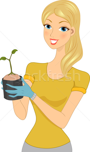 Stock photo: Seedling Girl