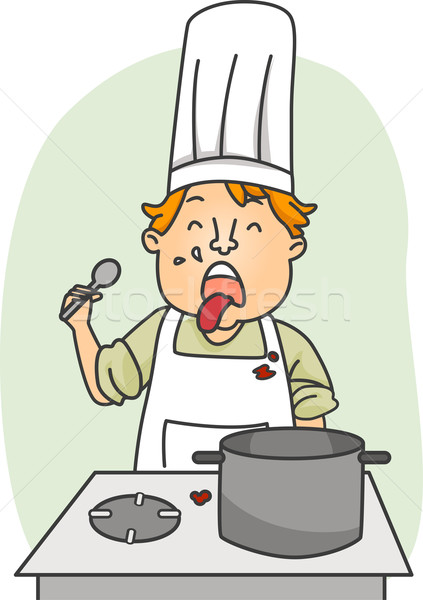 Rău gust ilustrare bucătar-şef dezgust Imagine de stoc © lenm