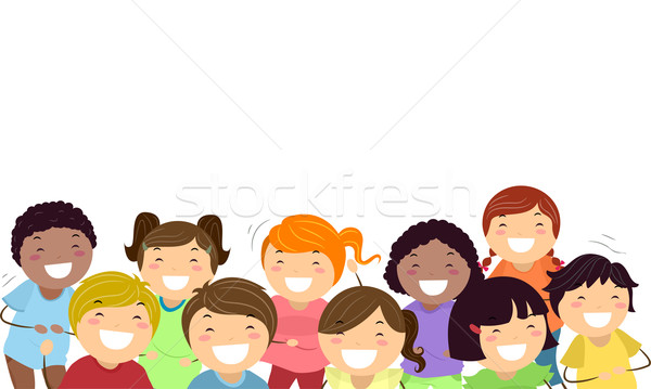 Râs copii ilustrare afara tare fericit Imagine de stoc © lenm