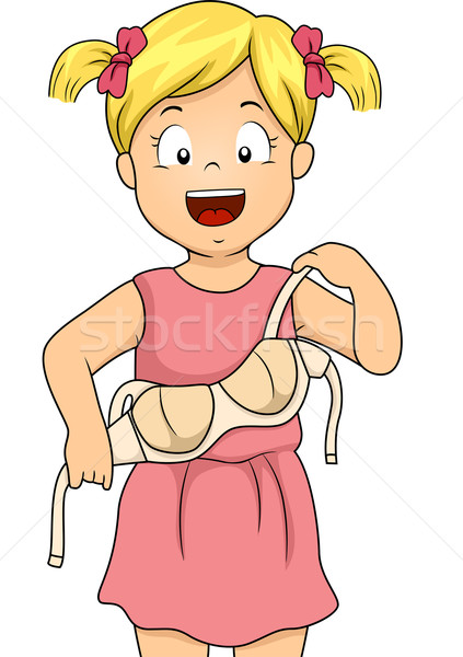Fată sutien ilustrare fetita copil tineri Imagine de stoc © lenm