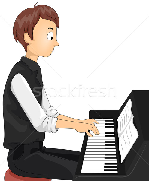 Teenage Pianist Stock photo © lenm