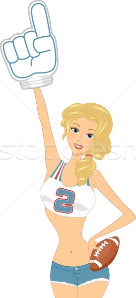 Voetbal cheerleader illustratie aantal sport Stockfoto © lenm