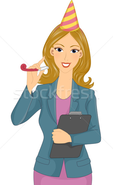 Fête illustration presse-papiers femme [[stock_photo]] © lenm