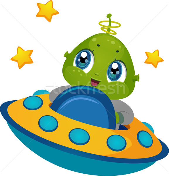 Alien Boy Spaceship Stock photo © lenm