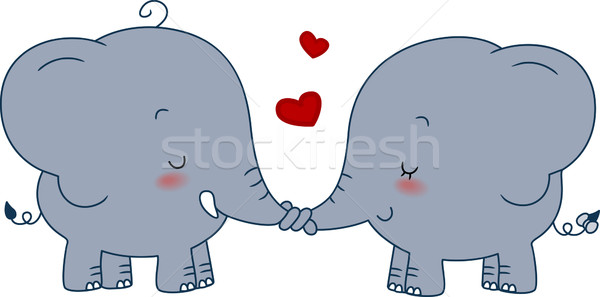 Orr shake illusztráció pár elefántok pár Stock fotó © lenm