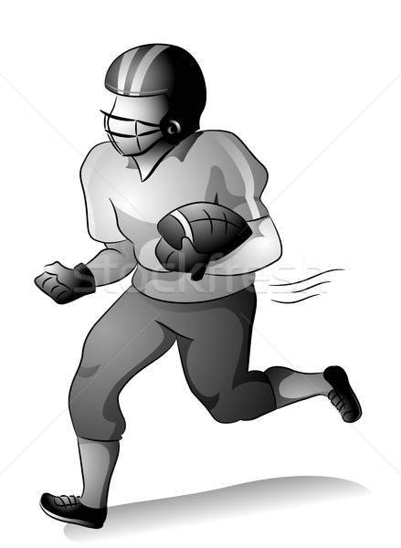 Stock photo: Man Grayscale Football Player Running