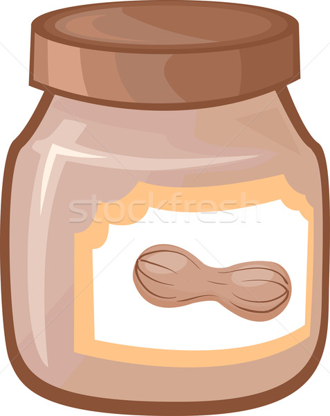 Unt de arahide ilustrare sticlă borcan complet sandwich Imagine de stoc © lenm