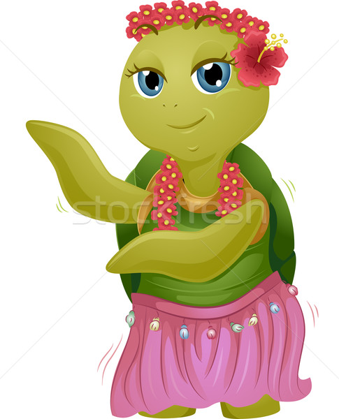 Stock photo: Mascot Turtle Hawaiian