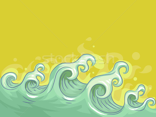 Giant Waves Border Stock photo © lenm