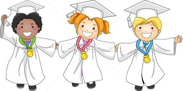 Graduation illustration enfants décoré enfant Photo stock © lenm
