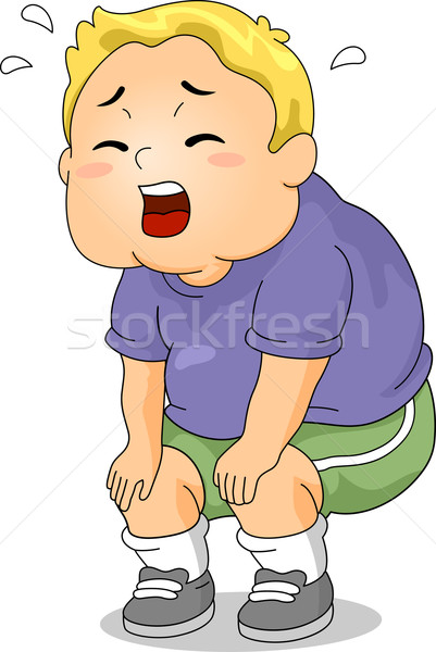 Tired Overweight Kid Stock photo © lenm