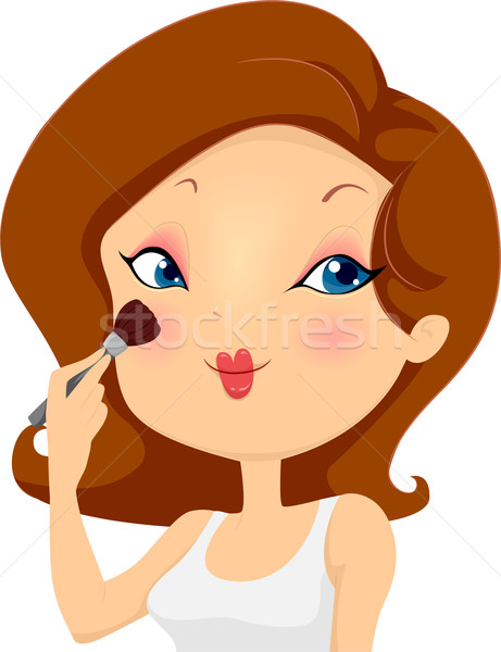 Dziewczyna makijaż policzki ilustracja Zdjęcia stock © lenm